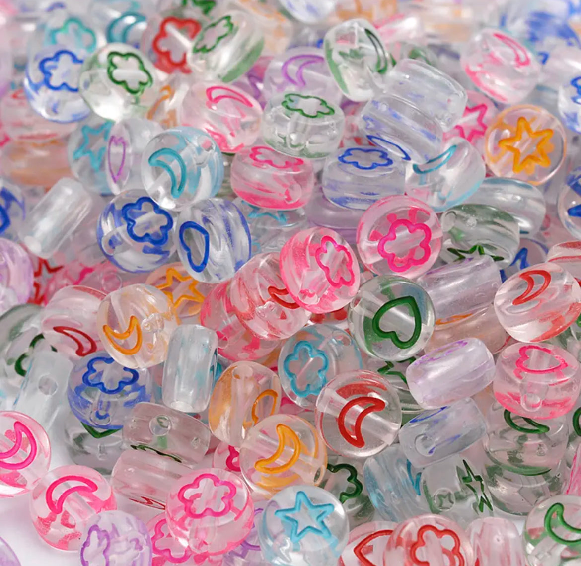 Transparent Clear Acrylic Enamel Beads