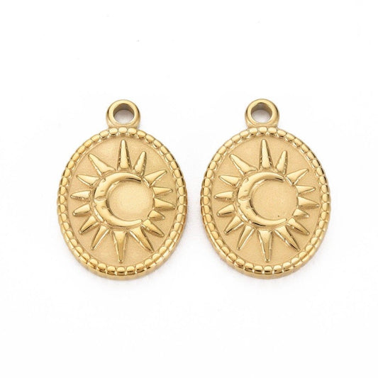 304 Stainless Steel Sun&Moon Pendant