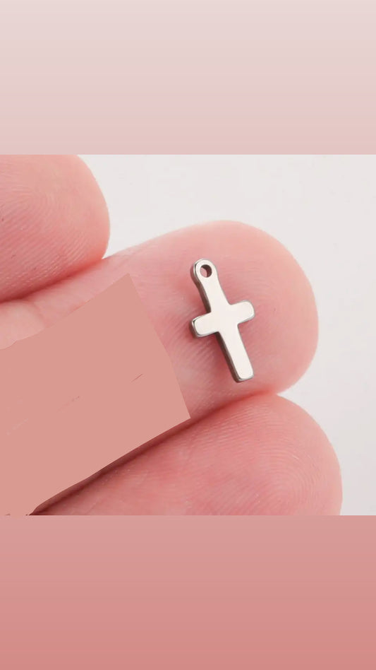 201 Stainless Steel Tiny Cross Charms