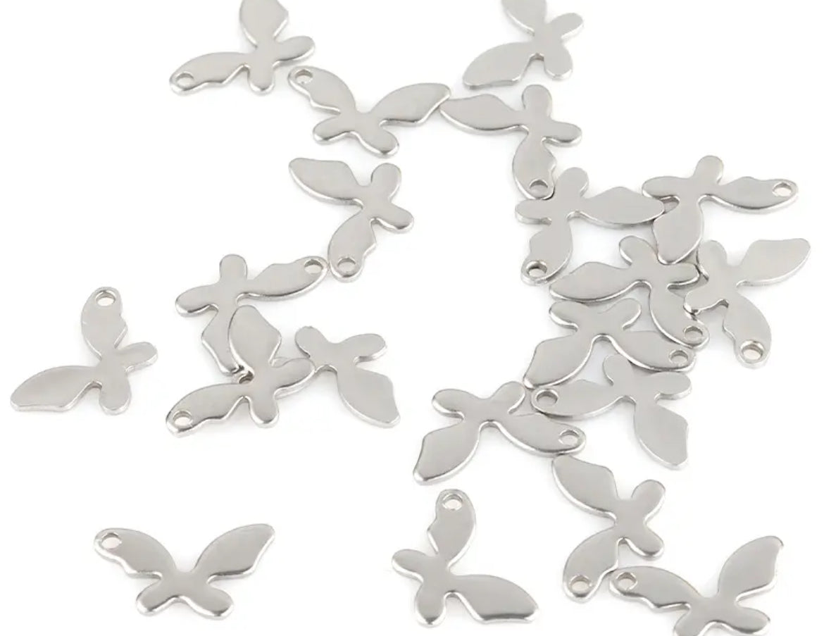 201 Stainless Steel Butterfly Charms