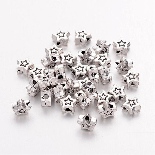 Tibetan star silver beads