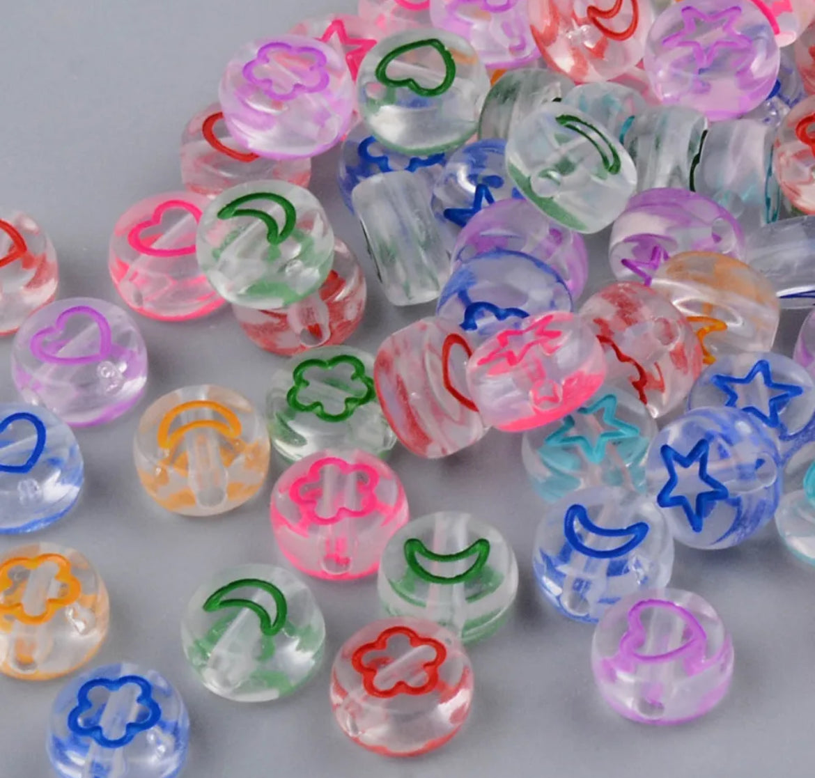 Transparent Clear Acrylic Enamel Beads