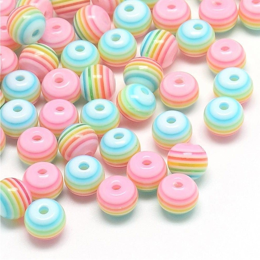 Transparent Stripe Resin Beads