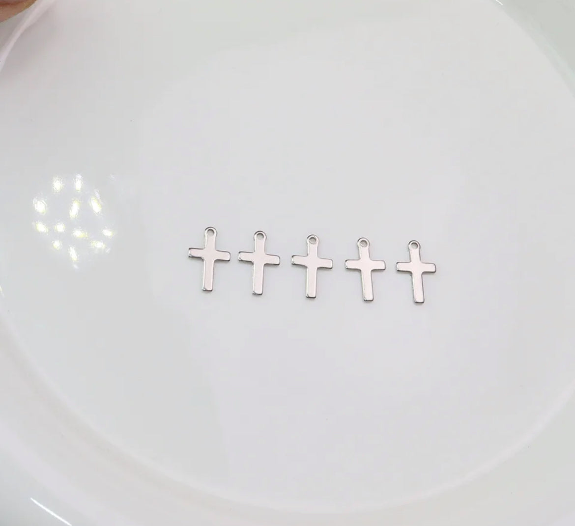 201 Stainless Steel Tiny Cross Charms