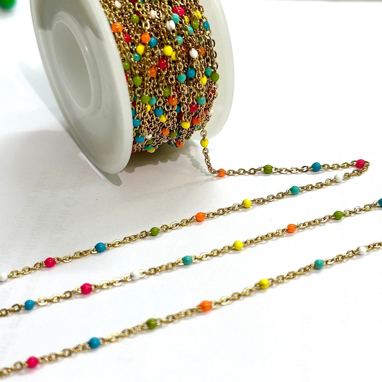 Colorful Enamel Stainless Steel Cable Chain