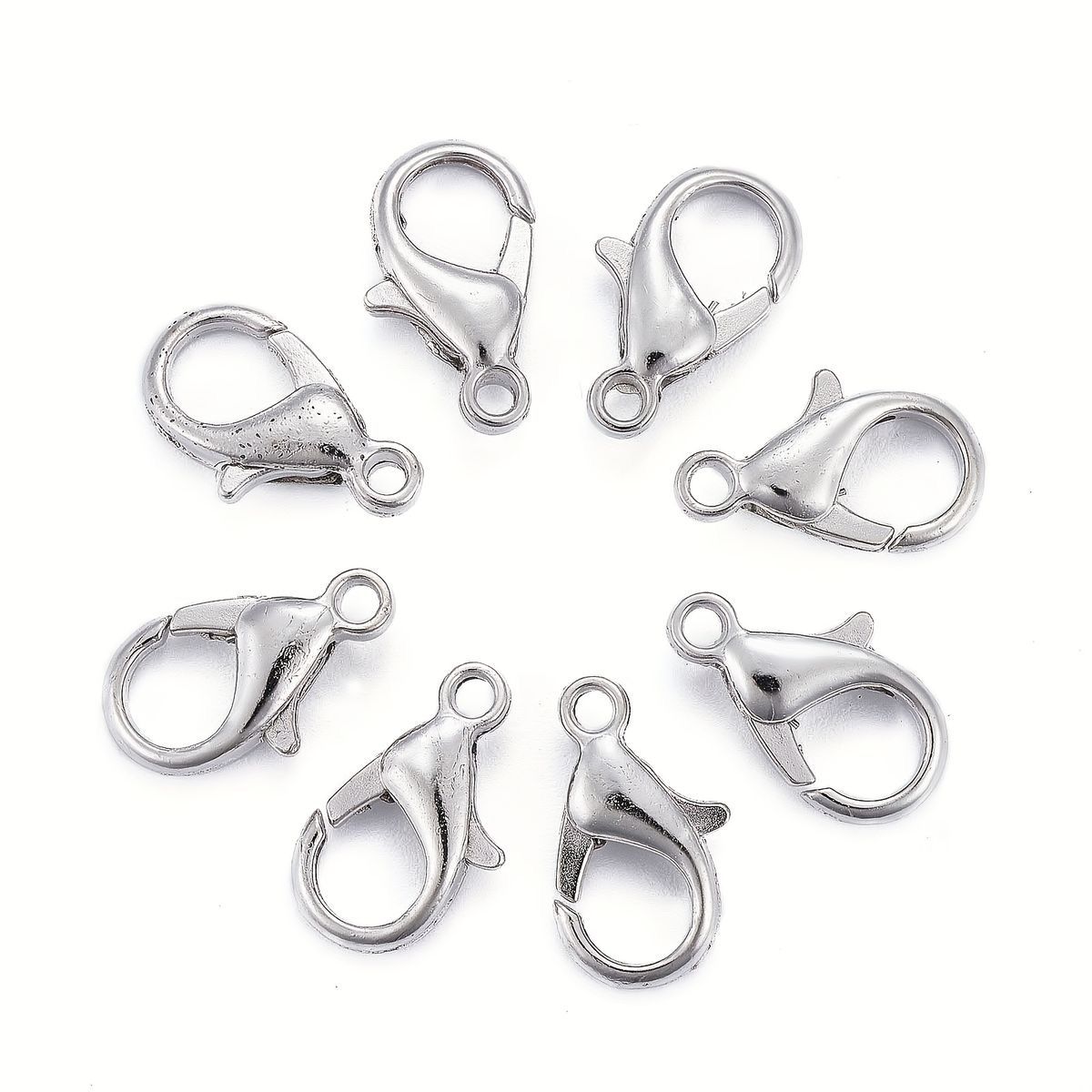 Silver Zinc alloy lobster claw clasps